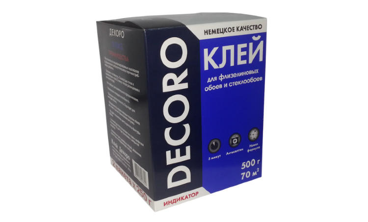 Клей-индикатор Decoro 120-500 для флизелиновых обоев 500 г