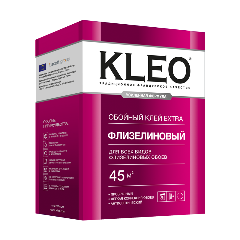Клей Kleo Extra 45 для флизелиновых обоев 320 г